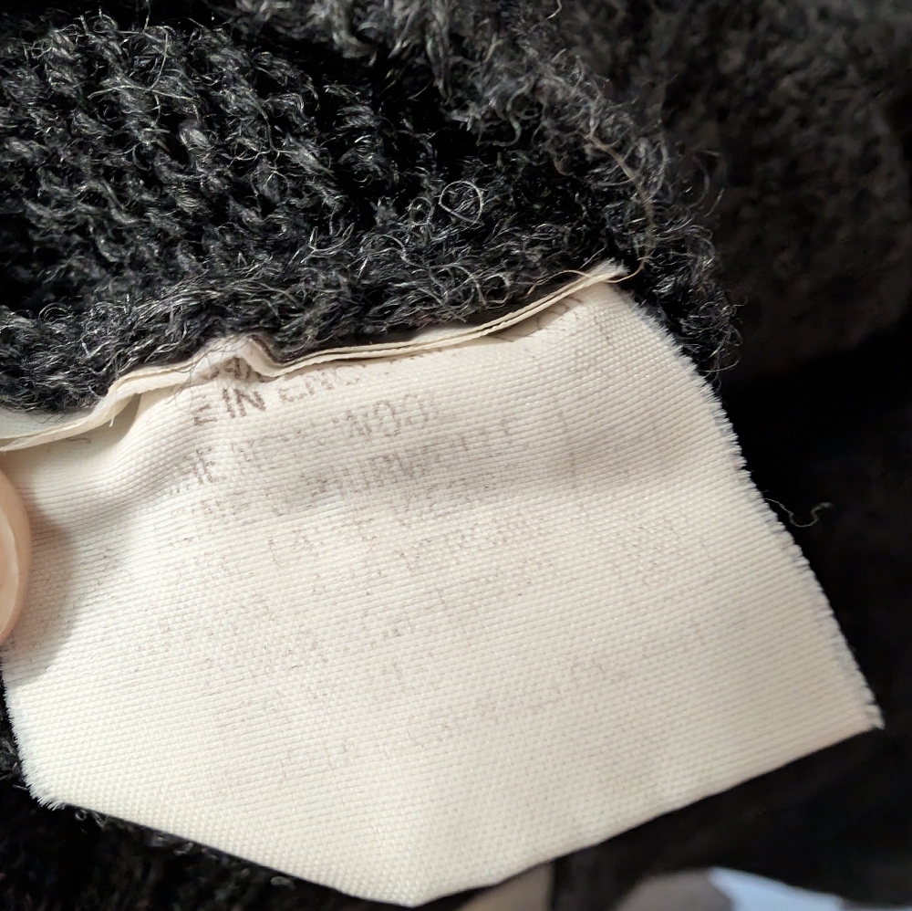 Vintage Alan Paine Knit Shetland Wool Sweater Men's 50" (2XL) Charcoal - Picture 4 of 7